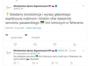 Katastrofa ukraińskiego Boeinga w Iranie. Zginęło 176 osób, nie ma Polaków wśród ofiar