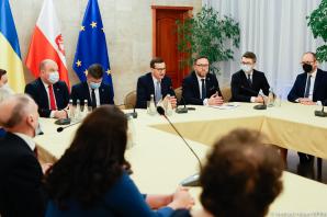 [VIDEO] Premier w Kijowie: cała Europa i cały świat zachodni muszą się zjednoczyć na rzecz suwerenności, niepodległości i nienaruszalności terytorialnej Ukrainy