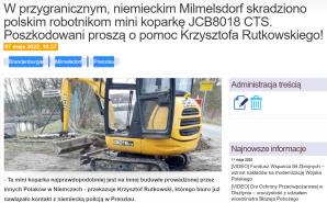 VIDEO] Kolejny sukces Krzysztofa Rutkowskiego tym razem w Niemczech! Koparka skradziona tydzień temu odnaleziona i zwrócona polskiemu przedsiębiorcy na terenie Niemiec!