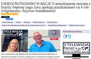 Skuteczna interwencja państwa Kwiatkiewicz i Telewizja.Patriot24.net! Prokurator Rejonowy w Lesznie uznał argumenty i wycofał decyzję o odmowie wszczęcia dochodzenia dot. 2-krotnego okłamania policjantów. Szefowi Agro Fondi sp. z o.o. grozi 8 lat więzienia