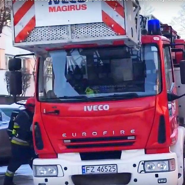 [VIDEO] Profesjonalna akcja strażaków w Zielonej Górze. Tylko alarm fałszywy!